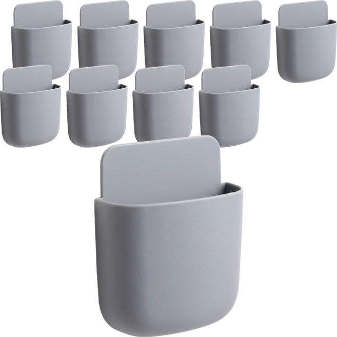 벨로나이트 멀티 선반 수납 거치대 다용도 리모컨 휴대폰 정리함 10.3 x 9 cm, 마법 그레이, 10개