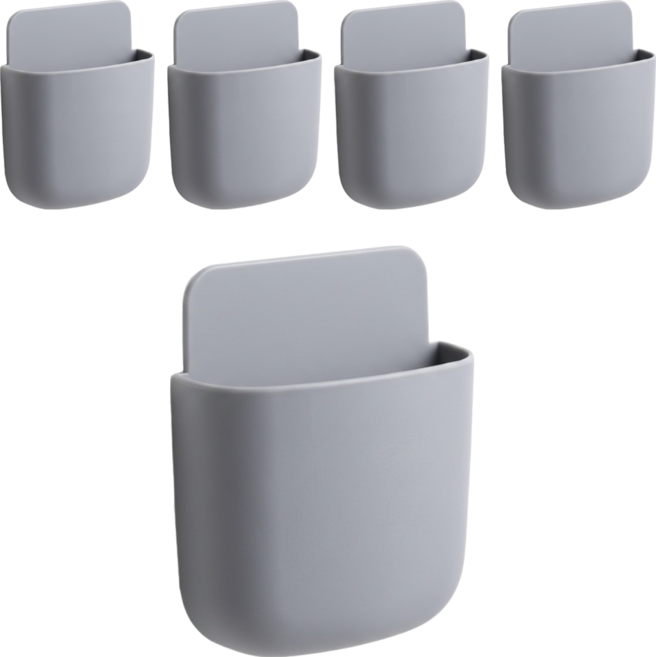 벨로나이트 멀티 선반 수납 거치대 다용도 리모컨 휴대폰 정리함 10.3 x 9 cm, 마법 그레이, 5개