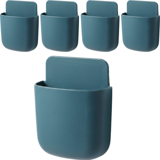 벨로나이트 멀티 선반 수납 거치대 다용도 리모컨 휴대폰 정리함 10.3 x 9 cm, 미스티 블루, 5개