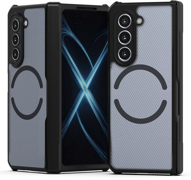 엑씨 파비스 힌지 보호 내장 맥세이프 호환 지문방지 무광 풀커버 휴대폰 케이스