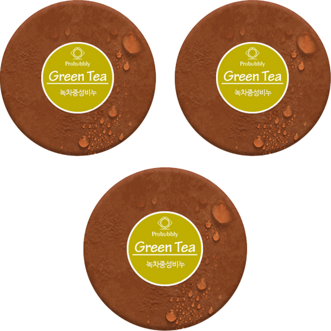 프로버블리 녹차 중성비누, 110g, 3개