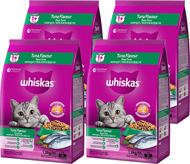 whiskas 偉嘉 貓乾糧, 鮪魚總匯口味, 1.2kg, 4袋
