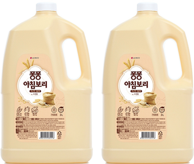 퐁퐁 주방세제 아침보리 용기, 3L, 2개