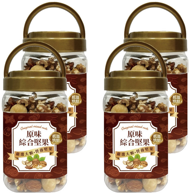 臻御行 原味綜合堅果 低溫烘焙 無添加 多種堅果一次滿足, 320g, 4罐