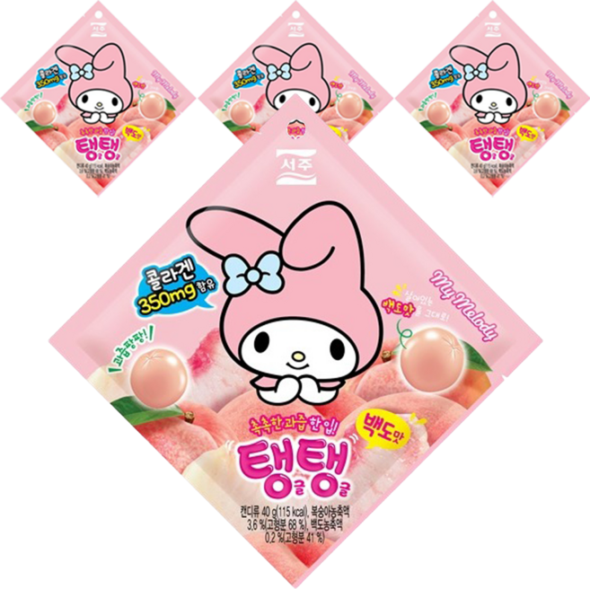 서주 탱글탱글 백도 젤리, 40g, 4개