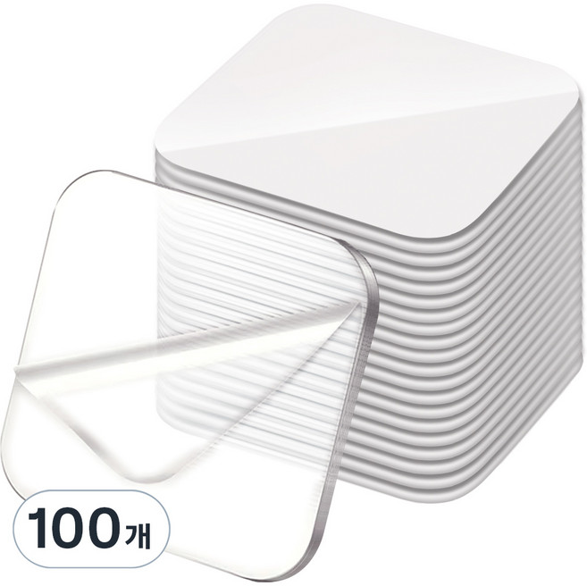 엔더 스티커형 초강력 아크릴 폼 나노 실리콘 클리어 겔 양면 테이프, 투명, 100개