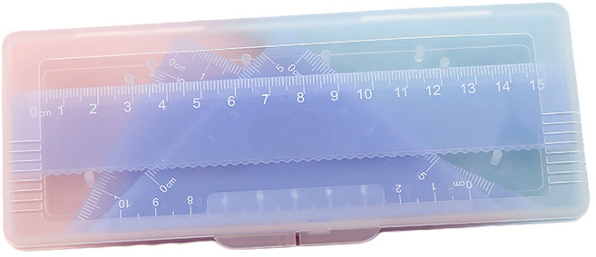 세븐집 파스텔 삼각자 각도기 4종 세트, 퍼플, 1세트