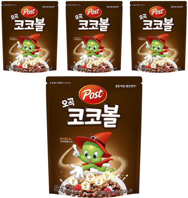 포스트 오곡 코코볼 시리얼, 570g, 4개