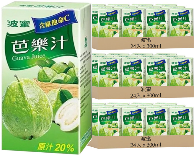 波蜜 含C芭樂汁, 300ml, 72入