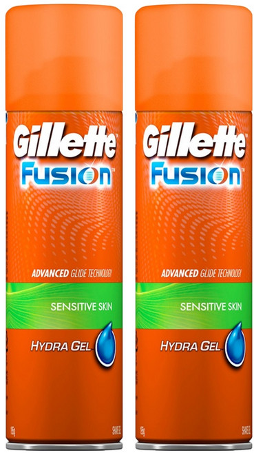질레트 정품 퓨젼 하이드라 센서티브 스킨 쉐이빙 젤, 195g, 2개