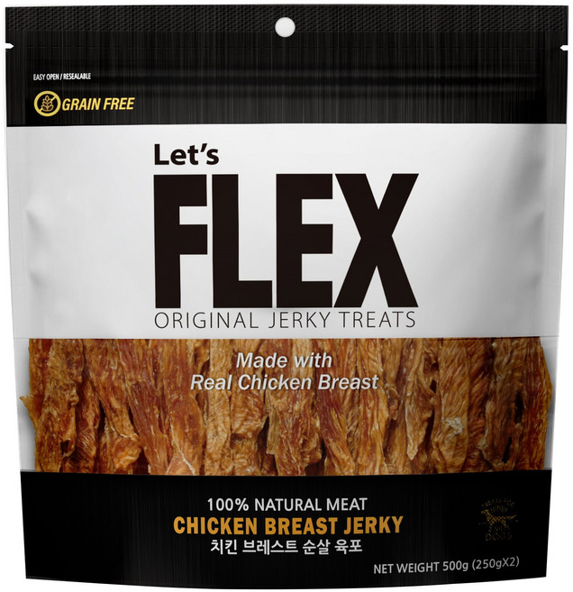 렛츠플렉스 강아지 육포, 치킨브레스트, 500g, 1개