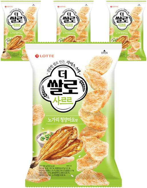 더쌀로 사르르 노가리 청양마요맛, 4개, 100g