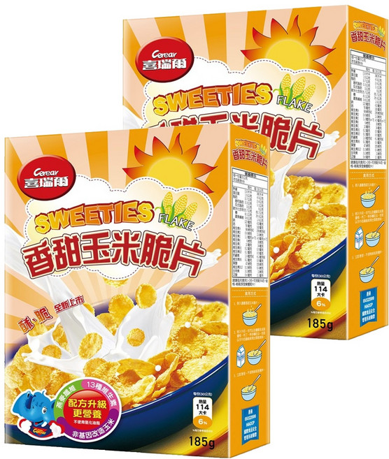 Cerear 喜瑞爾 香甜玉米脆片, 185g, 2盒