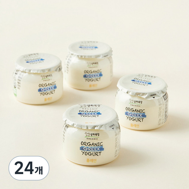 상하목장 유기농 인증 그릭요거트 플레인, 80g, 24개