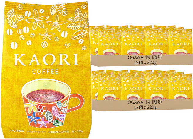 OGAWA 小川珈琲 KAORI咖啡粉, 220g, 1入, 24個
