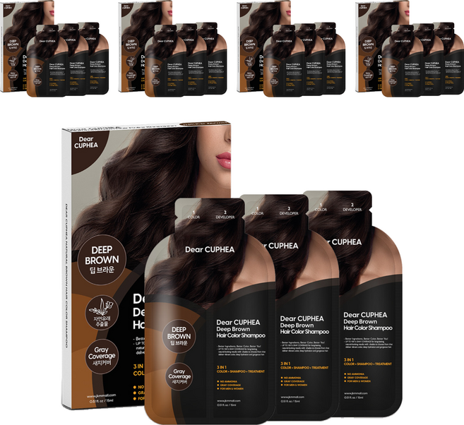 디어쿠페아 헤어 컬러 샴푸 3회분, 딥브라운, 5개