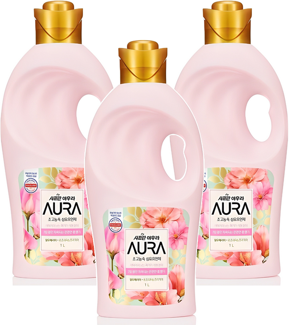 아우라 초고농축 섬유유연제 윌 유 메리 미 본품, 1L, 3개