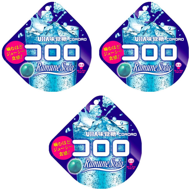 UHA 味覺糖 酷露露Q糖 汽水味, 40g, 3包