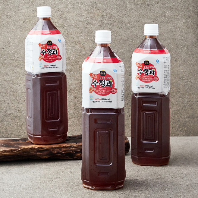 프레시오늘 신선냉장 맑은 계피 생강 5시간 윤성순 장모님 수정과, 1.5L, 3개