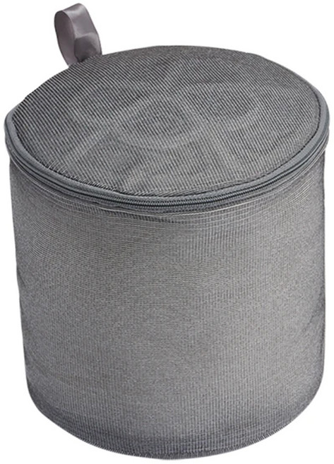 小閨祕 竹炭抗菌內衣洗護袋柱型 細緻流水網 拉鍊防護套 高強度車縫, 灰色, 1個