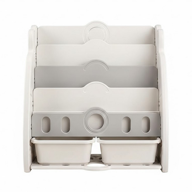 lilikoko 哩哩摳摳 兒童三層書架, 白色, 4層