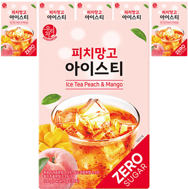 우리차 피치망고 아이스티 분말, 5g, 20개입, 6개