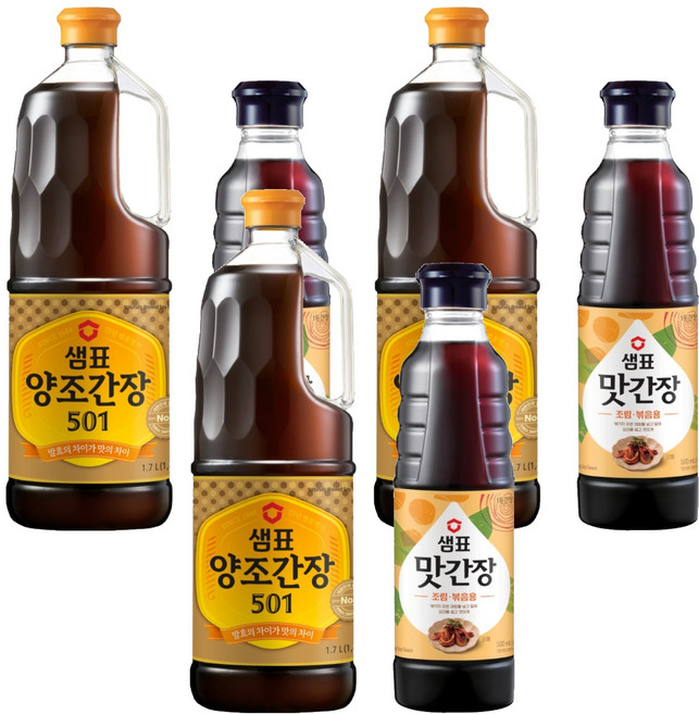 샘표 양조간장 501 1.7L + 맛간장 500ml 세트, 3세트