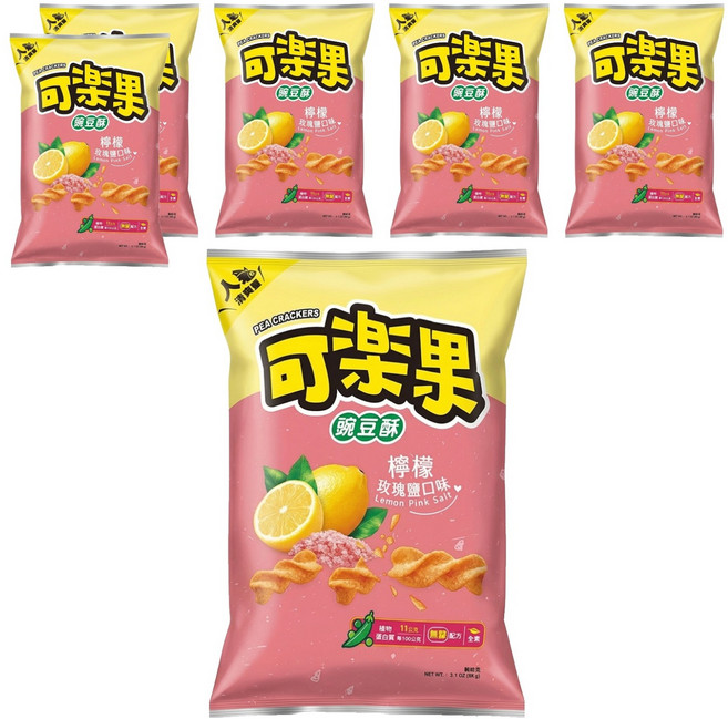 可樂果 豌豆酥 檸檬玫瑰鹽口味, 88g, 6包