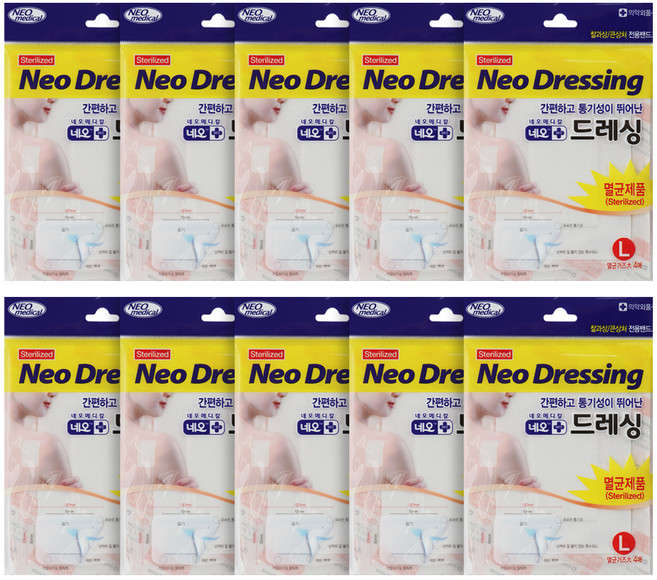 네오 드레싱 멸균거즈밴드 백색, 4개입, 10개