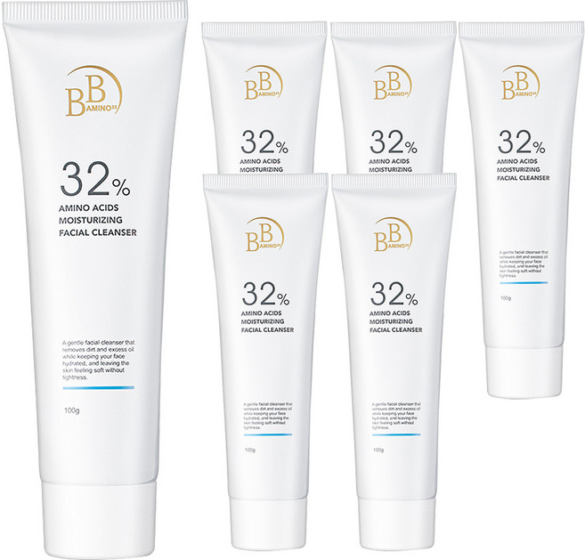 BB AMINO 科研 32%胺基酸 4D全效活膚潔面乳 100g, 6條