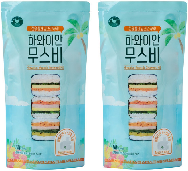 만전김 하와이안 무스비 키트, 8g, 2개