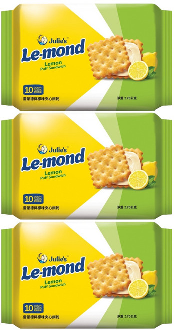 Julie's 茱蒂絲 雷蒙德夾心餅 檸檬風味, 170g, 3包