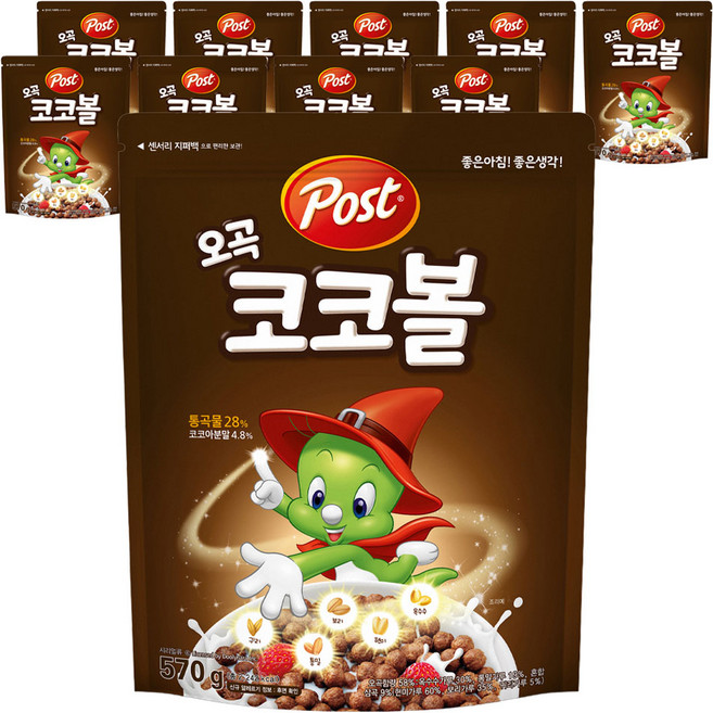 Post 五穀可可球麥片, 570g, 10個