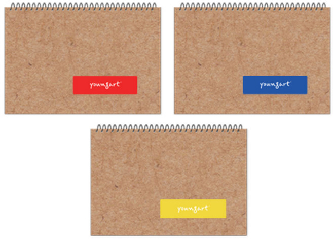 영아트 Diy 전문가 스케치북 200g 3p + 스티커 빨강 파랑 랜덤발송 3p, 8절, 15매, 1세트