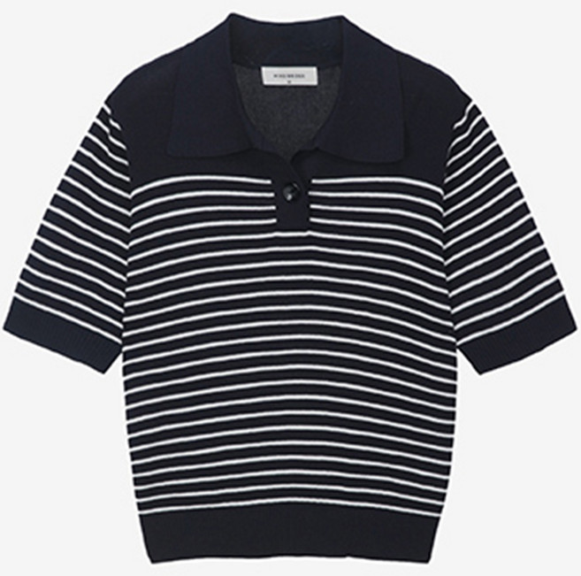 마인드브릿지 여성용 스트라이프 카라 니트 MYKT32C5