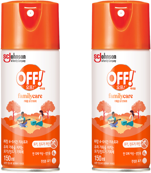 OFF 에어로졸 모기기피 스프레이, 150ml, 2개