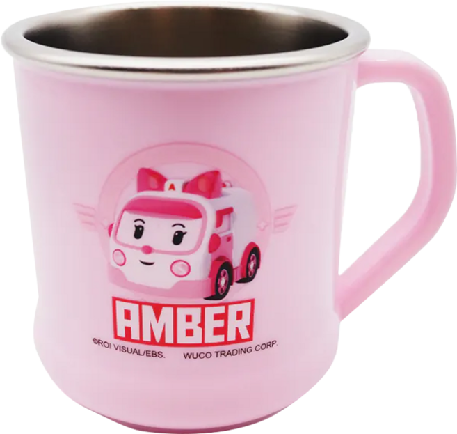 ROBOCAR POLI 波力 不鏽鋼水杯, 粉色 款式隨機, 240ml, 1個