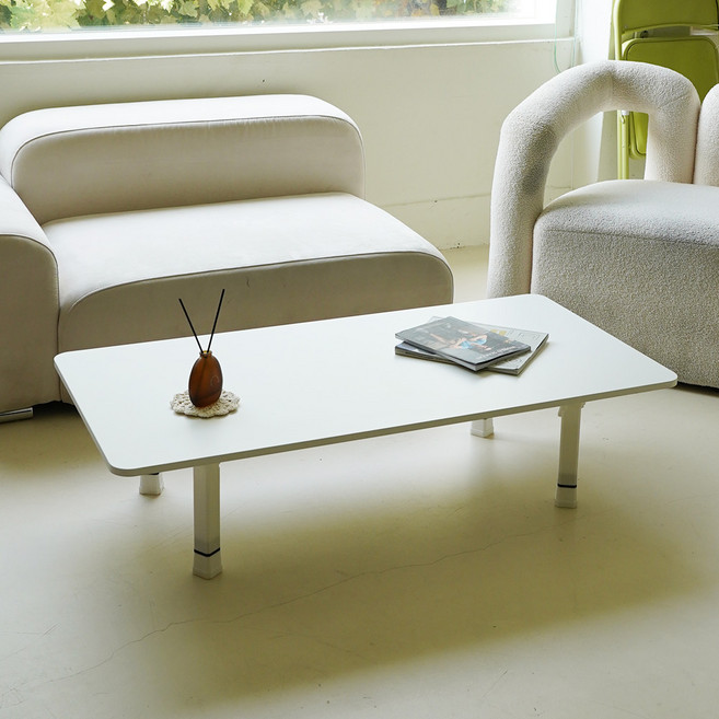 레몬트리 국내제조 LPM 샤르망 4단 높이조절형 접이식테이블, 스노우화이트