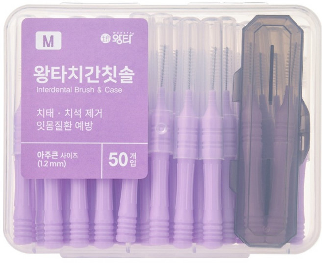 왕타 치간칫솔 M형, 1개, 50개입, 1.2mm