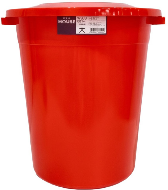 HOUSE 好室喵 萬能桶附蓋 大 36L, 紅色, 1組