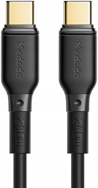 Mcdodo 麥多多 小白系列 Type-C-Type-C 240W 疾速閃充數據線 1.2m 5A電流, 黑色, 1條