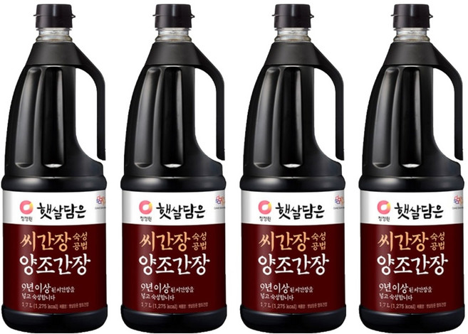 청정원 햇살담은 씨간장 양조간장, 1.7L, 4개