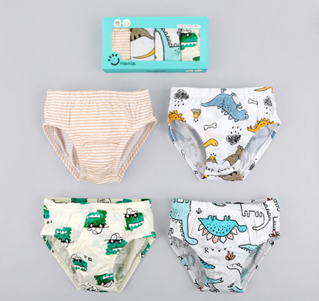 메이키즈 남아용 디노 삼각팬티 4종 세트