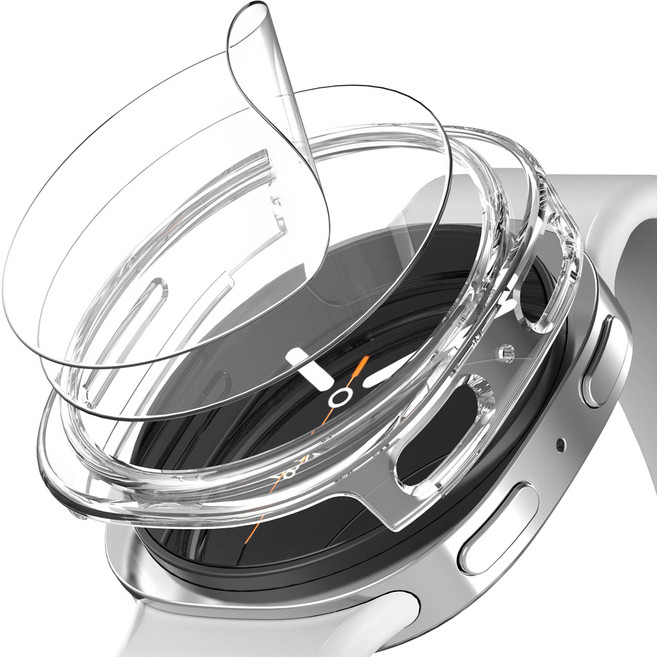 누아트 갤럭시워치 호환 커버 케이스 + 액정보호필름 2p 세트, 투명, 1세트