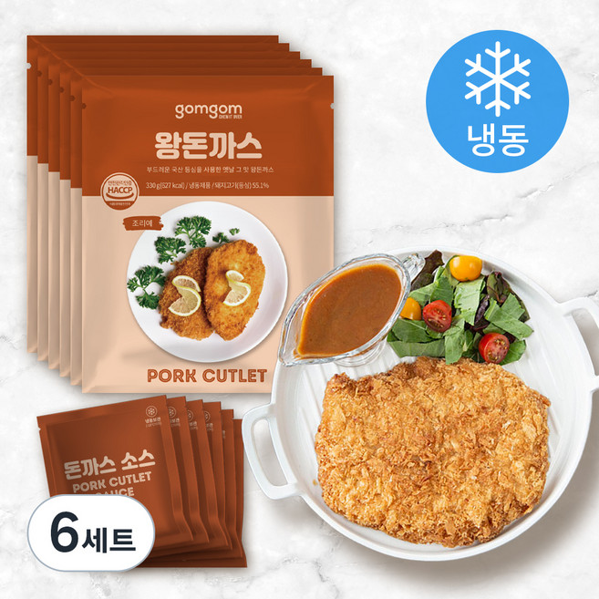 곰곰 왕돈까스 330g + 소스 150g (냉동), 480g, 6세트