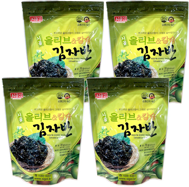 시골 올리브&칼슘 김자반, 70g, 4개