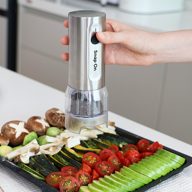 디클 스냅온 소금 커피 전동 그라인더 실버 + S보틀 3p + M / L 보틀 + 거치대 2종 세트, 1세트