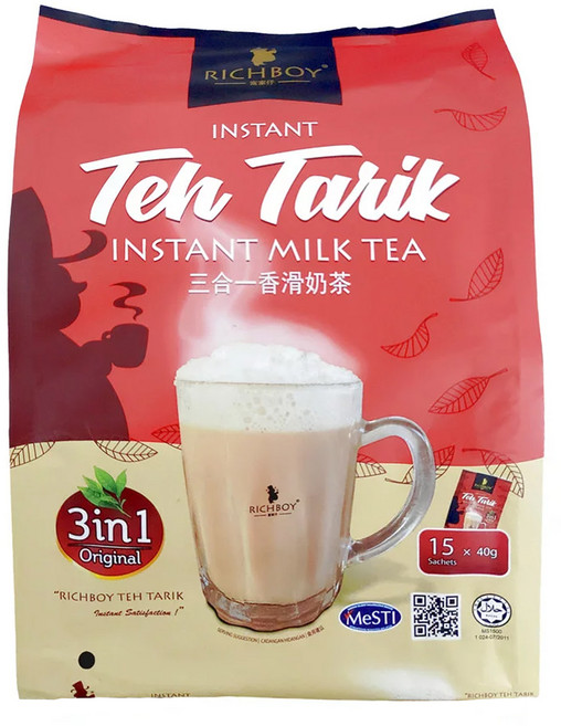 RICHBOY 富家仔 南洋拉茶風味香滑奶茶三合一 經典原味, 40g, 15包, 1袋