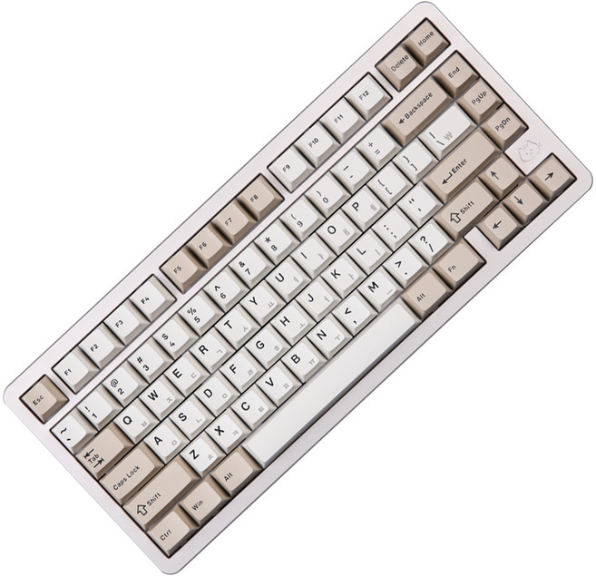 몬스타기어 풀알루미늄 단축키 조약돌 블루투스 유 무선 키보드, 골드, WECAT7 MAX, 제조사축