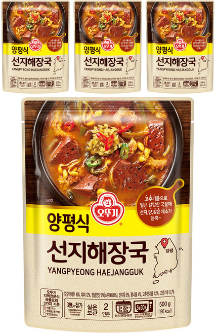 오뚜기 양평식 선지 해장국, 500g, 4개